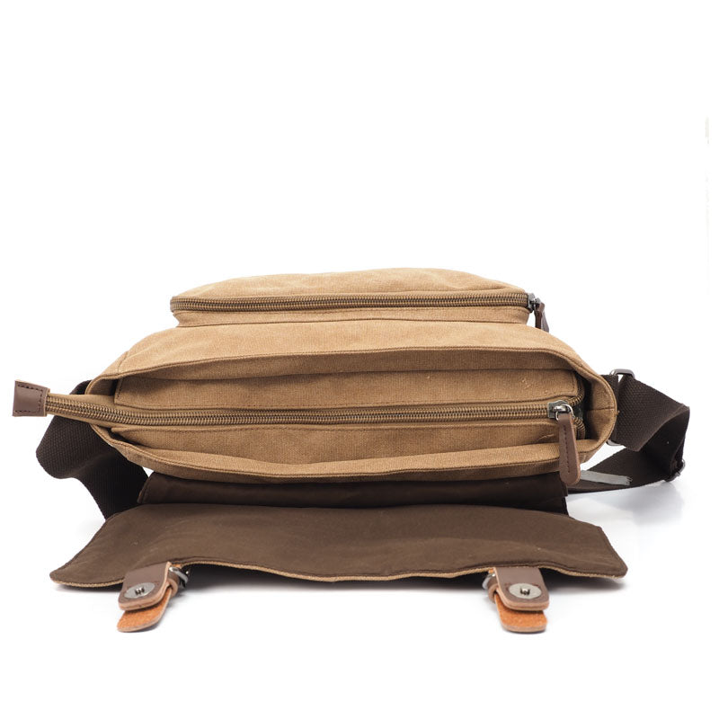 Large Waxed Canvas Messenger Bag