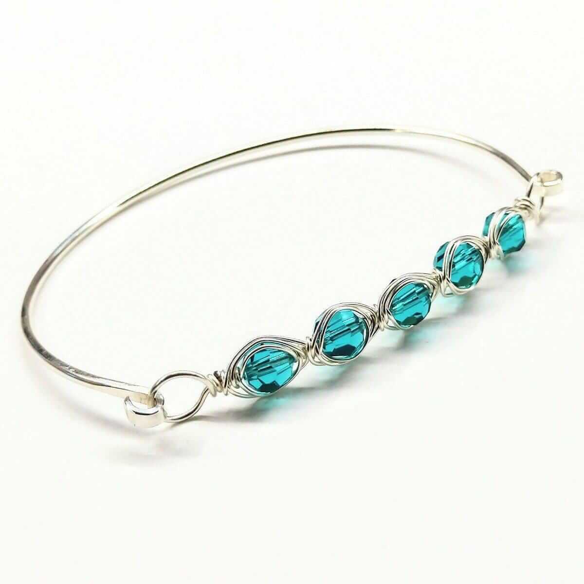 Larger Oval Shaped Swarovski Crystal Bar Bangle Bracelet