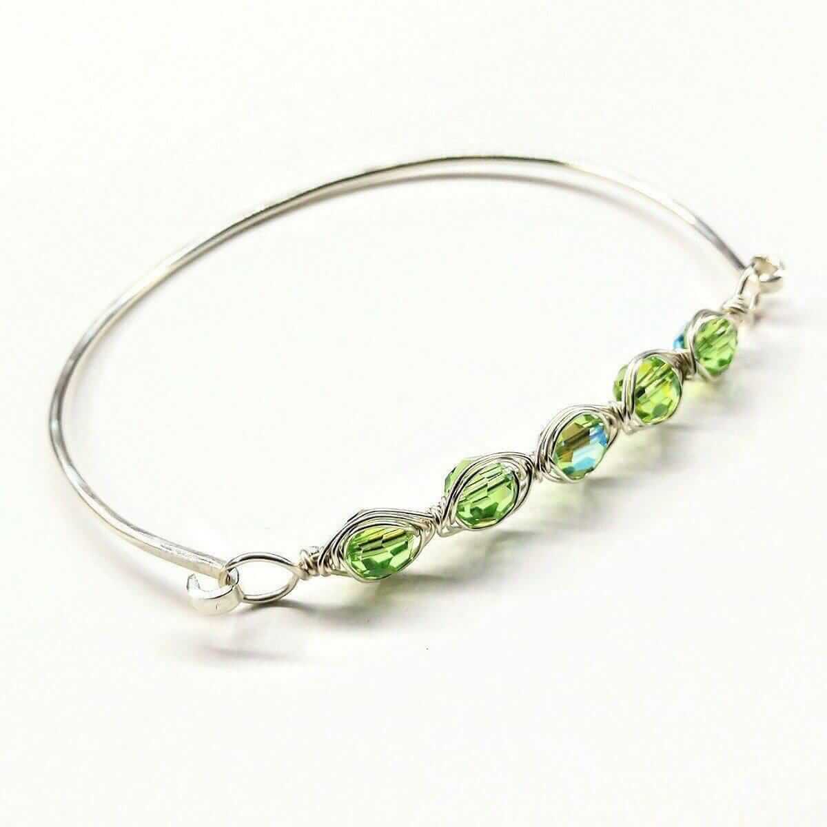 Larger Oval Shaped Swarovski Crystal Bar Bangle Bracelet