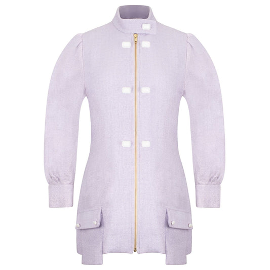 Lavender Tweed Cotton Coat Dress ADIBA