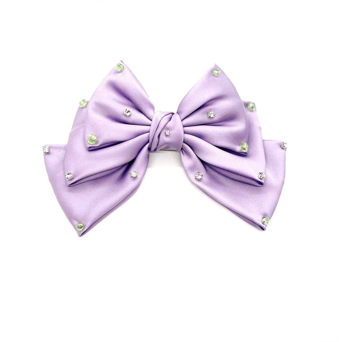 Periwinkle Satin Fabric Barrette Hand Beaded ADIBA
