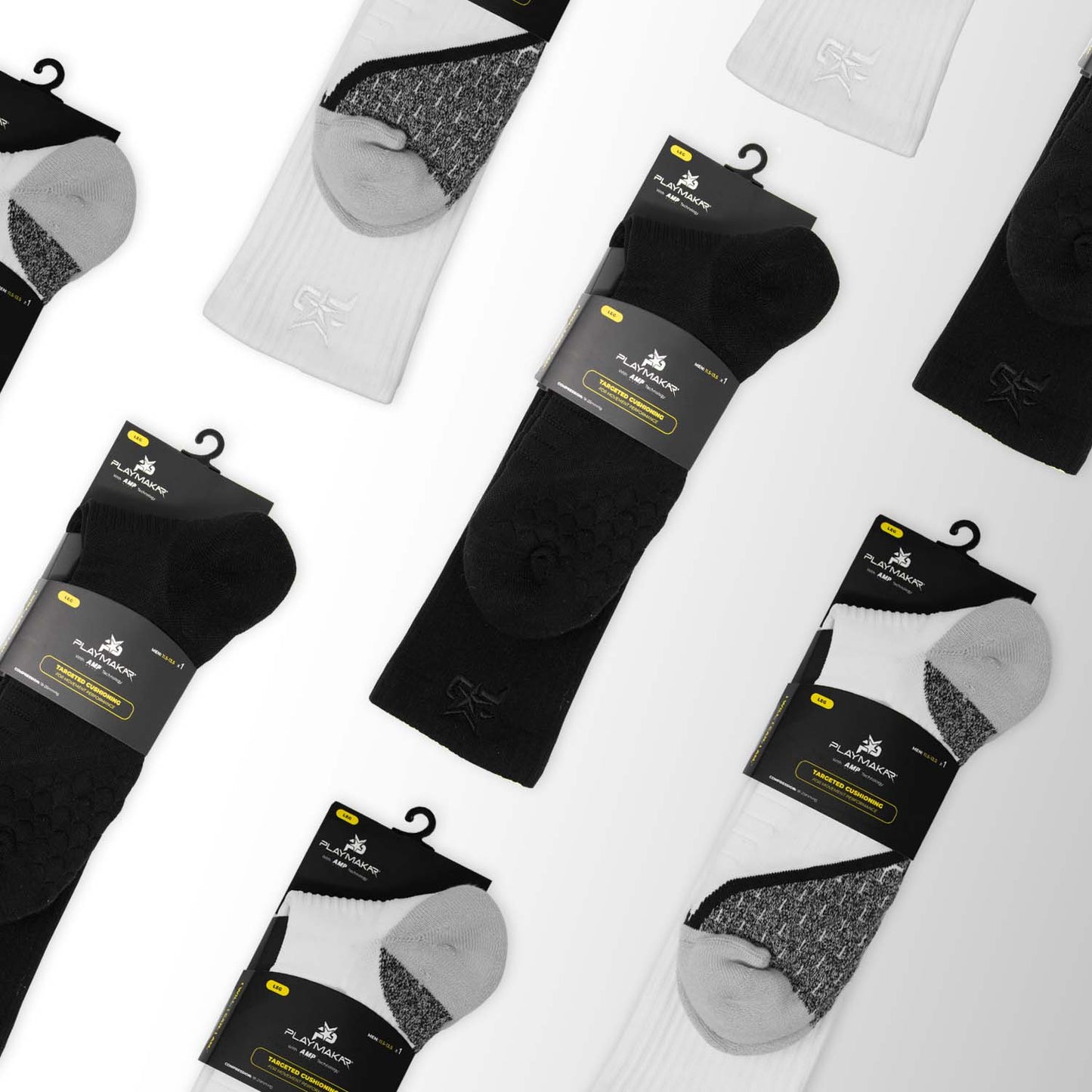 AMP Crew Compression Socks 18-25mmHg Compression Level