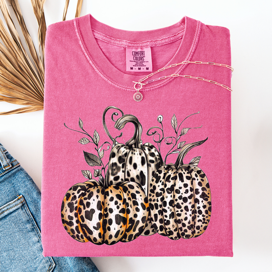 Leopard Print Pumpkins, Cute, Halloween, Autumn, Fall, Comfort Colors T-Shirt