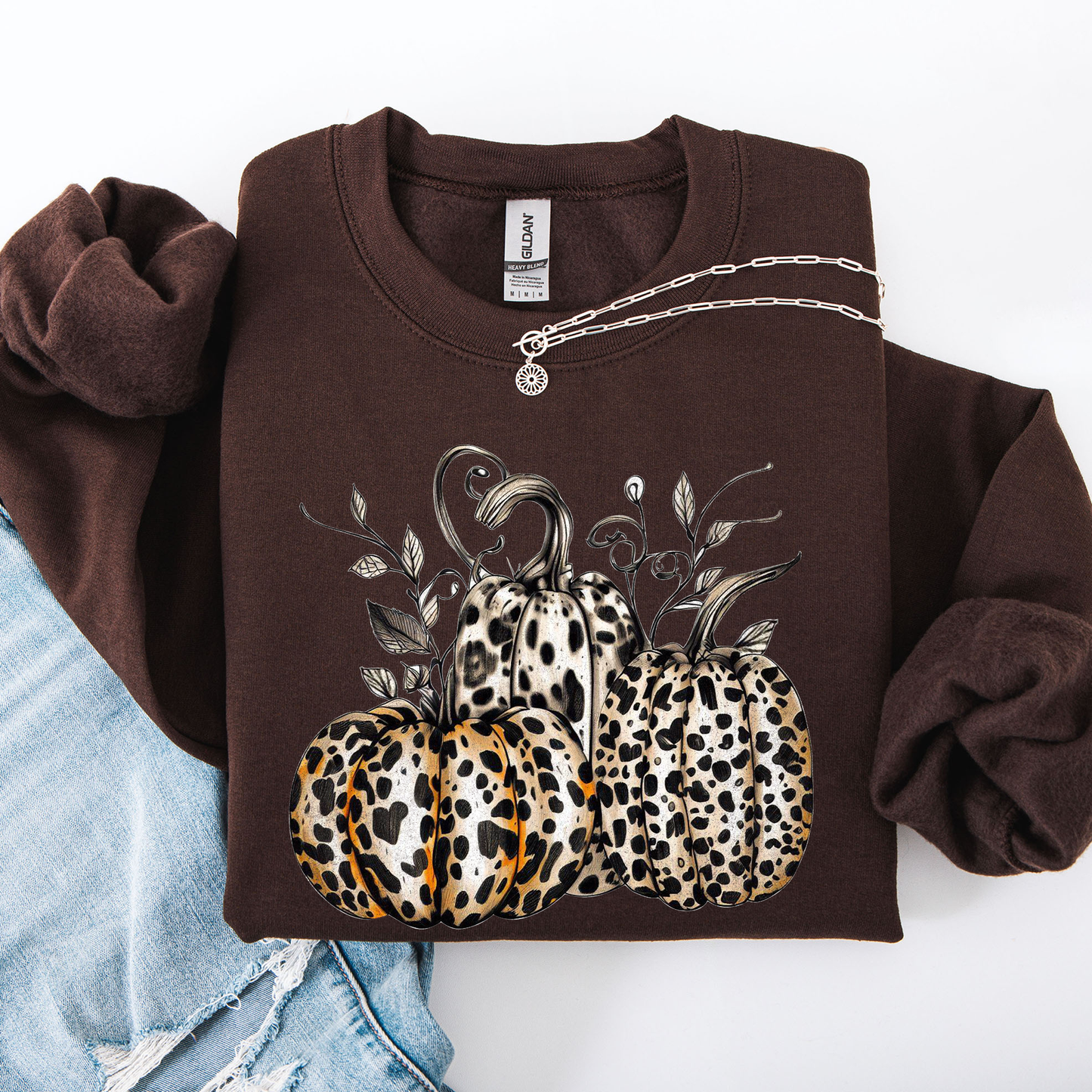 Leopard Print Pumpkins, Cute, Halloween, Autumn, Fall Sweatshirt