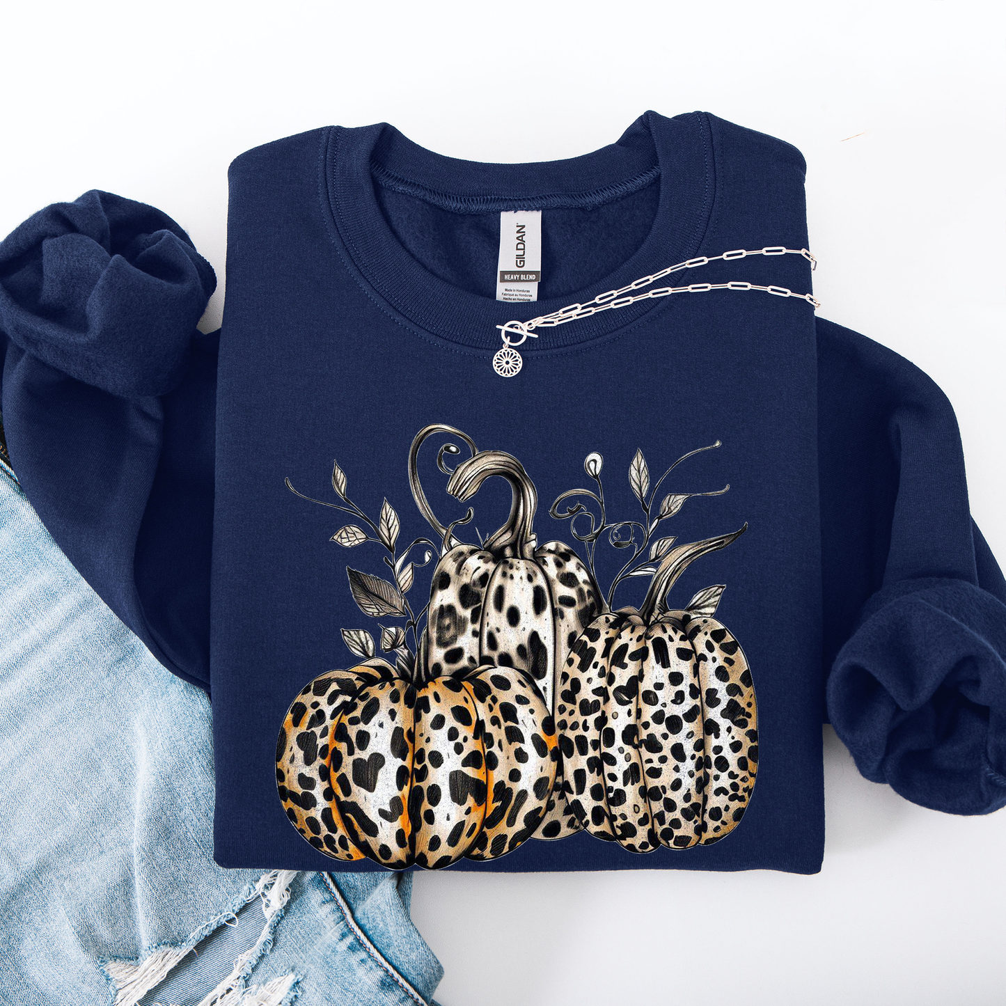 Leopard Print Pumpkins, Cute, Halloween, Autumn, Fall Sweatshirt
