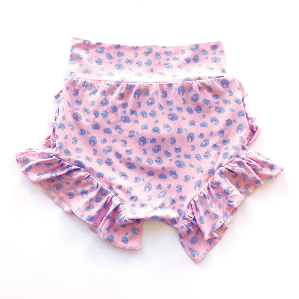 Leopard Bamboo Ruffle Bummies Infant Toddler Laree + Co.