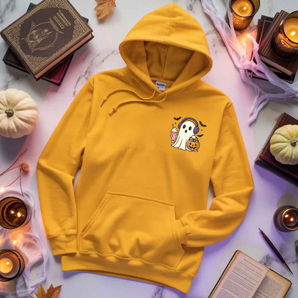 Little Ghost Iced Coffee Hoodie – Cute Halloween Ghost Hoodie