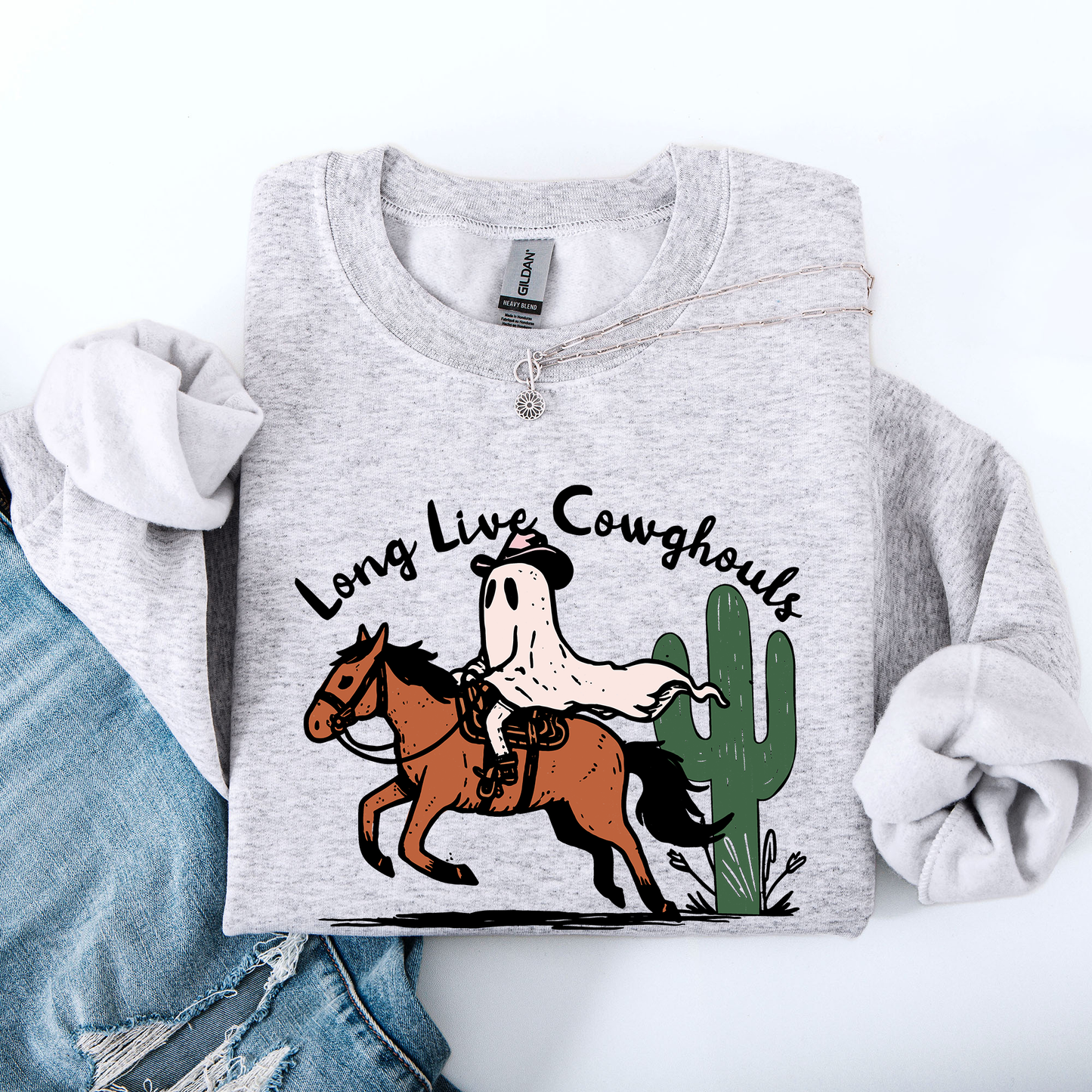 Long Live Cowghouls, Cowgirls, Cute, Western, Halloween Sweatshirt