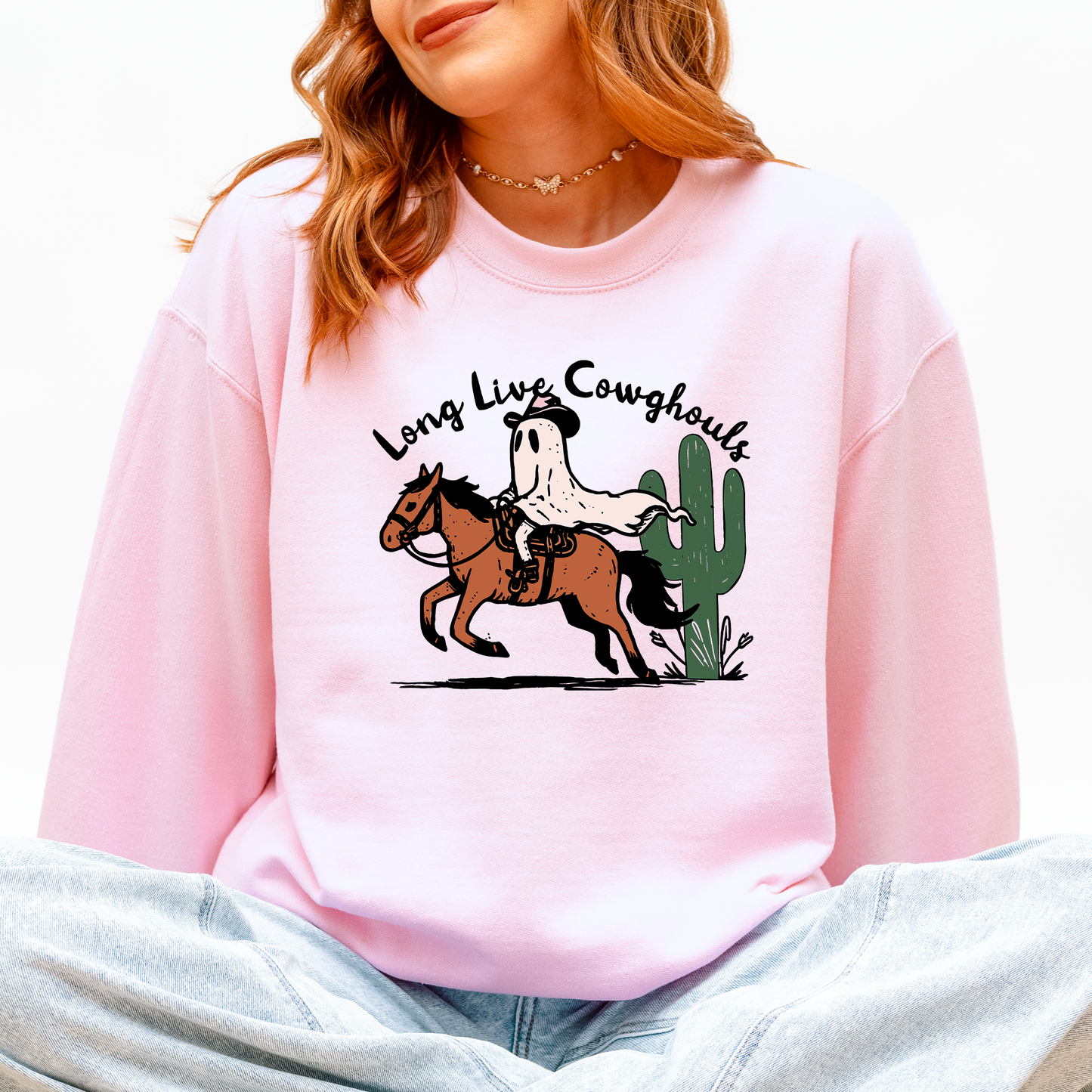 Long Live Cowghouls, Cowgirls, Cute, Western, Halloween Sweatshirt