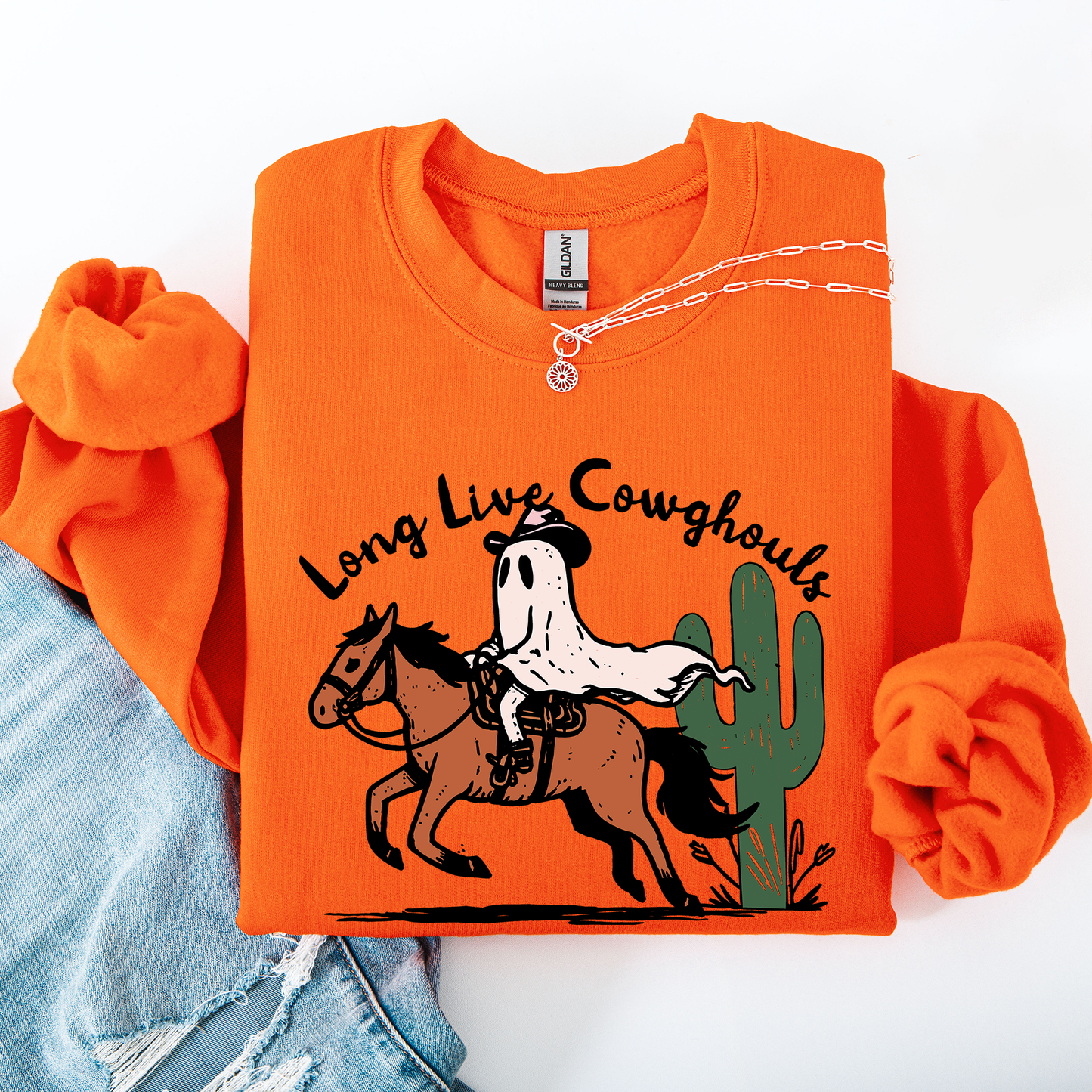 Long Live Cowghouls, Cowgirls, Cute, Western, Halloween Sweatshirt