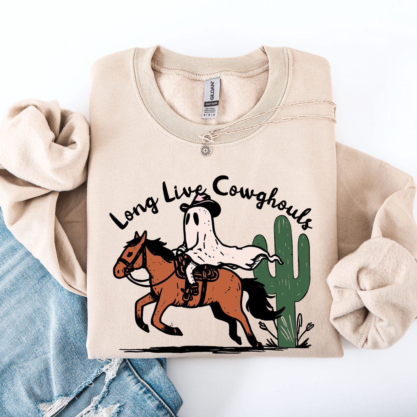 Long Live Cowghouls, Cowgirls, Cute, Western, Halloween Sweatshirt