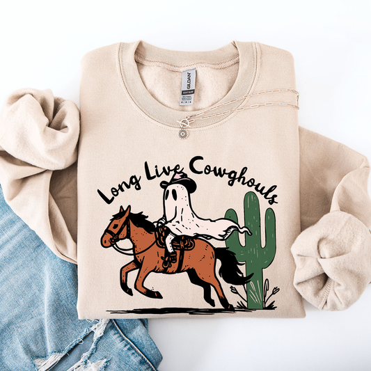 Long Live Cowghouls, Cowgirls, Cute, Western, Halloween Sweatshirt