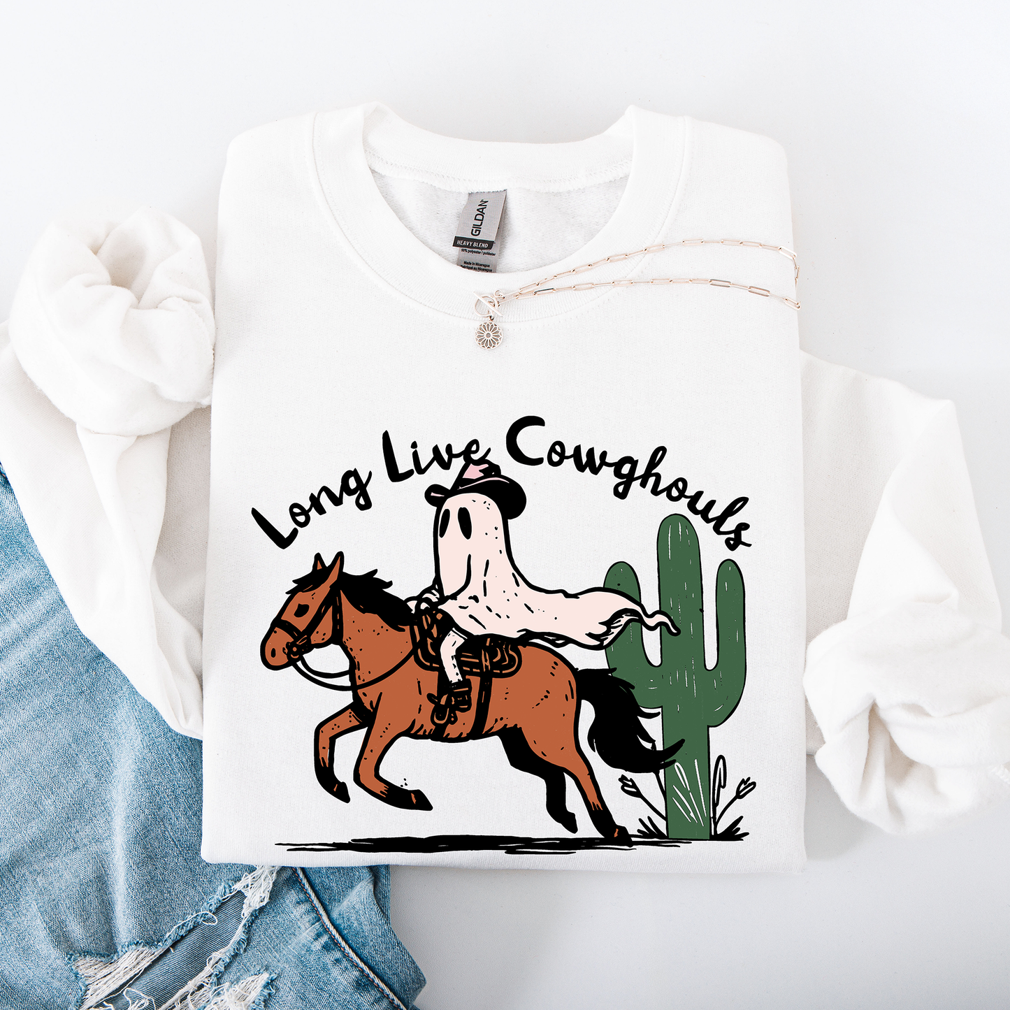 Long Live Cowghouls, Cowgirls, Cute, Western, Halloween Sweatshirt