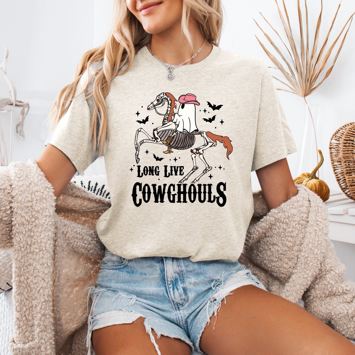 Long Live Cowghouls, Skeleton, Ghost, Horse, Halloween, Tshirt