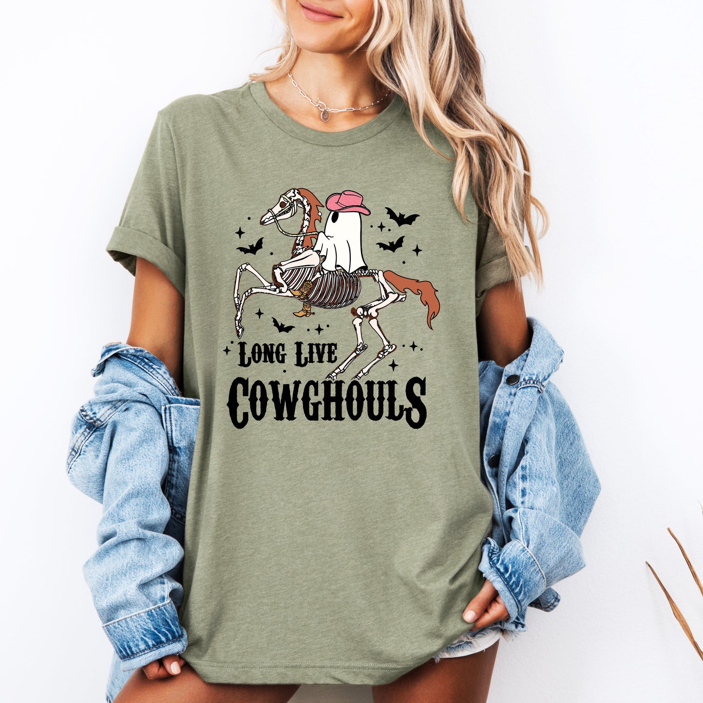 Long Live Cowghouls, Skeleton, Ghost, Horse, Halloween, Tshirt