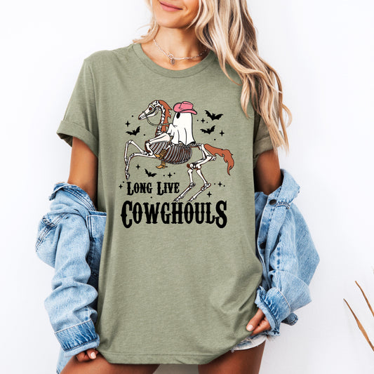 Long Live Cowghouls, Skeleton, Ghost, Horse, Halloween, Tshirt