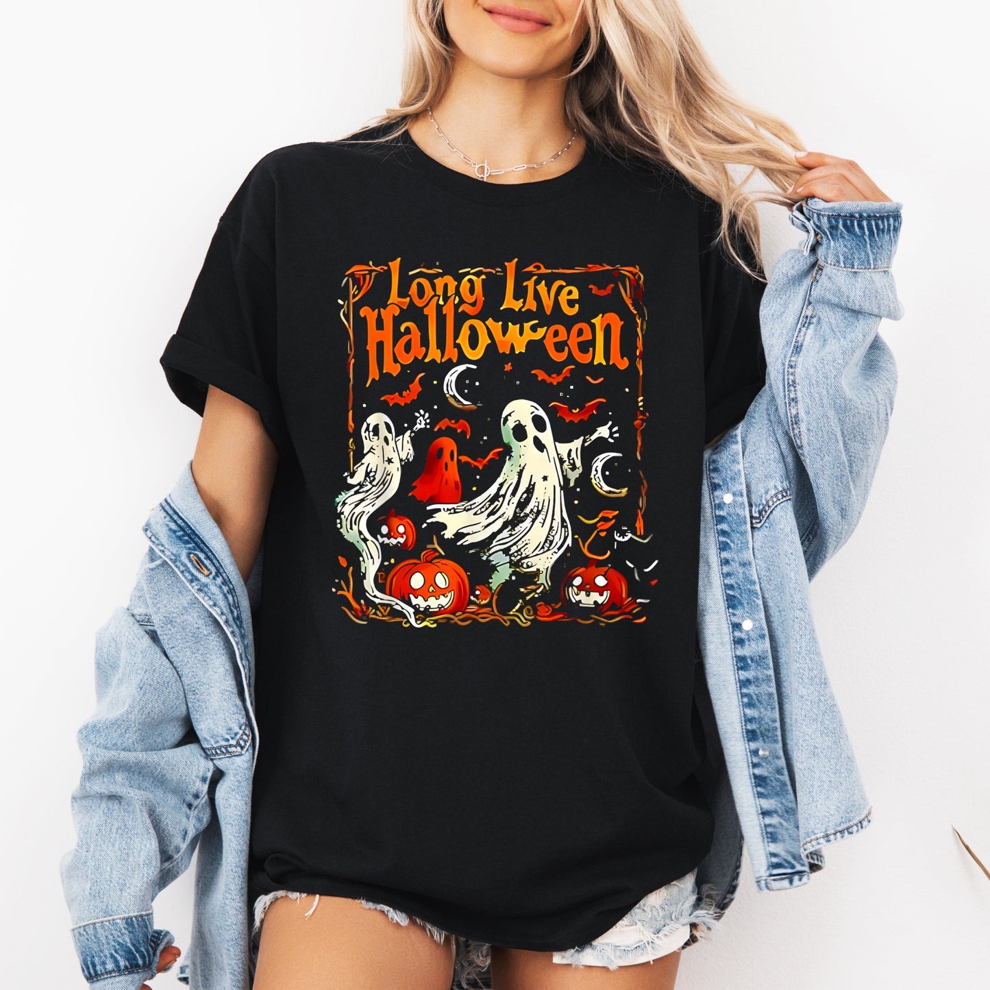 Long Live Halloween, Pumpkin, Classic, Vintage, Ghosts, Tshirt