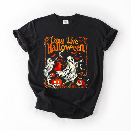 Long Live Halloween, Pumpkin, Classic, Vintage, Ghosts, Comfort Colors T-Shirt