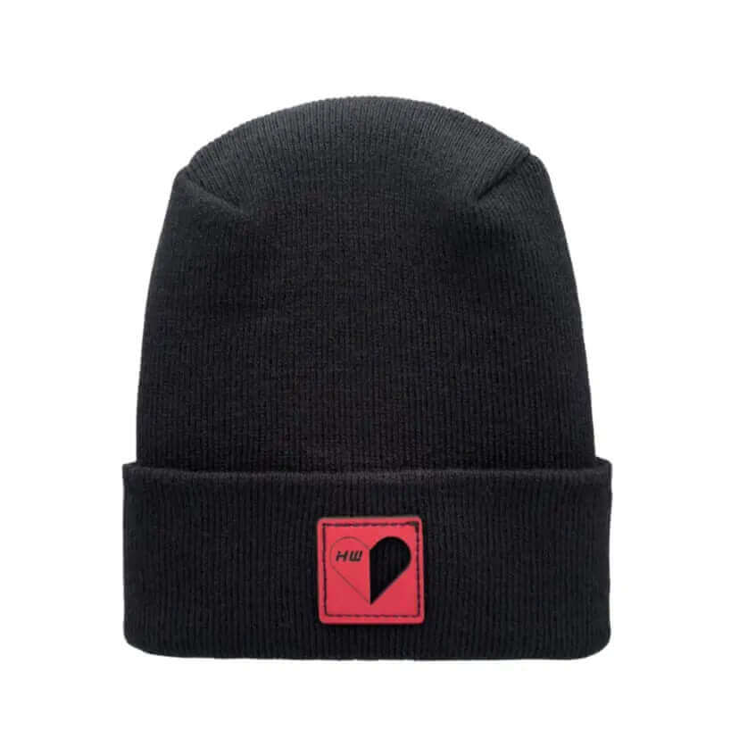 Love-Inspired H-Stitch Black Beanie Hat Haakwear
