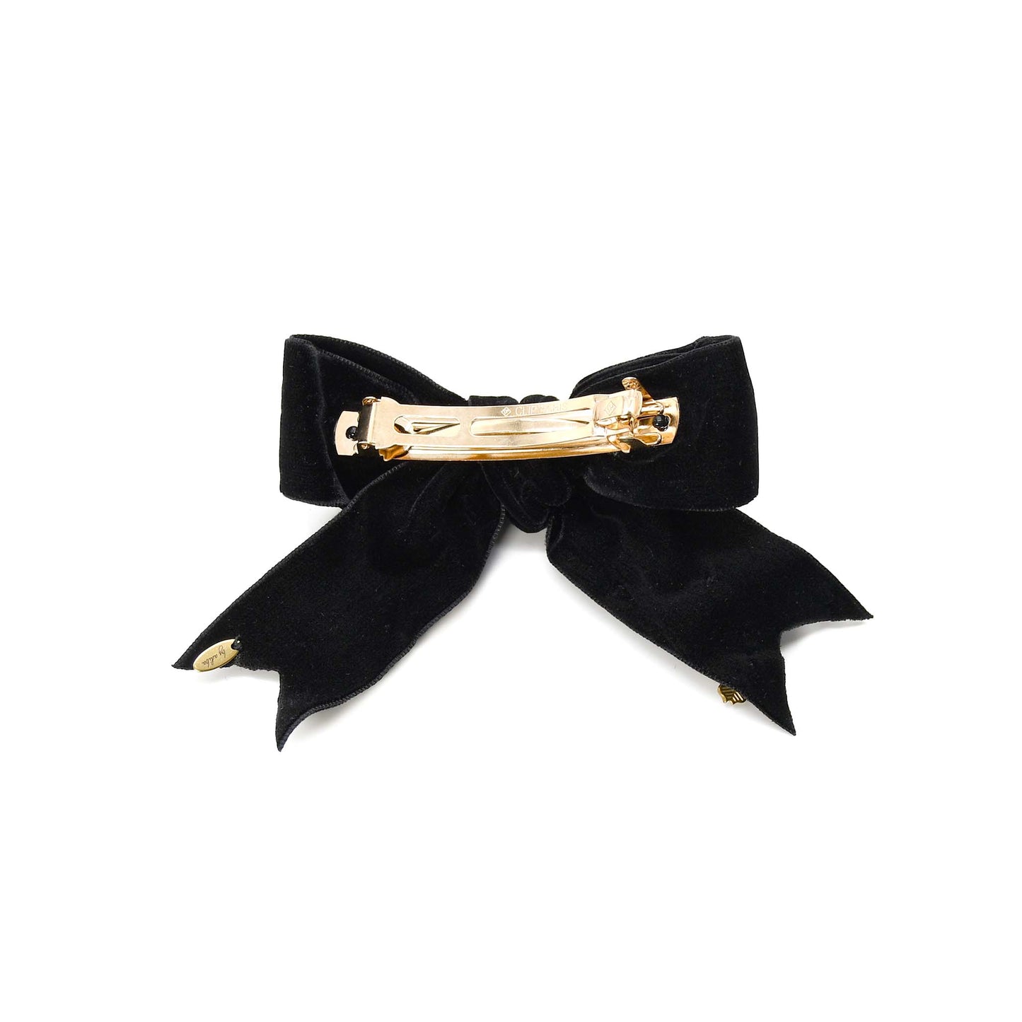 Black Crystal Gold Plated French Barrette Lucille