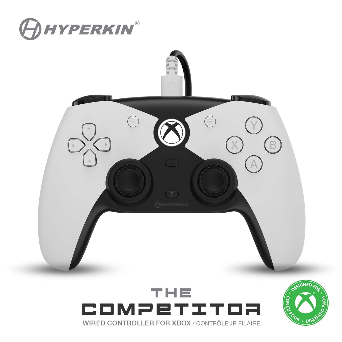 The Competitor Wired Controller Officially Licensed by XBOX - White