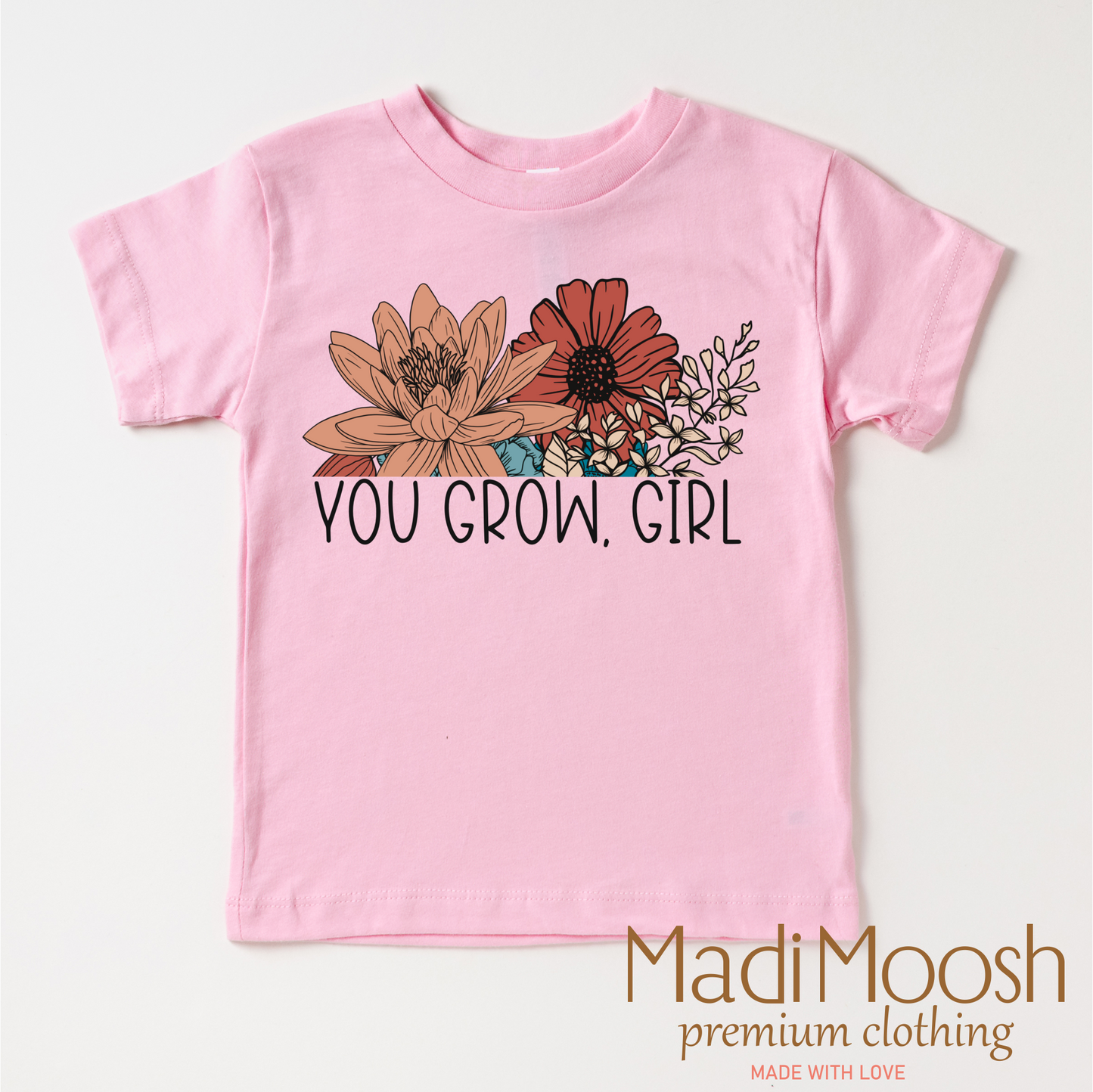 You Grow Girl Flowers Shirt - Boho Tee