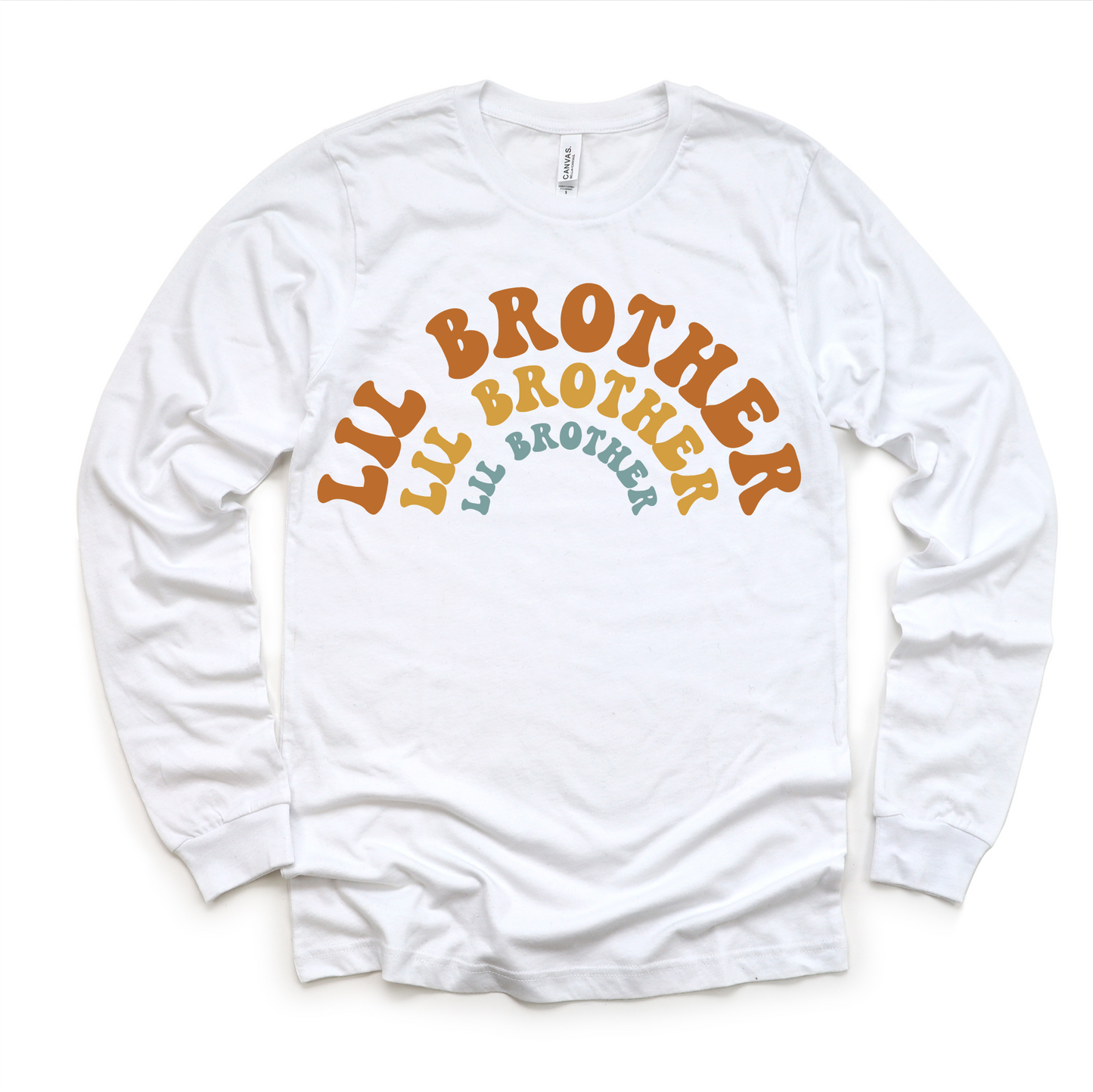 Retro Lil Brother Little Bro Siblings Family Shirt - Brother Tee