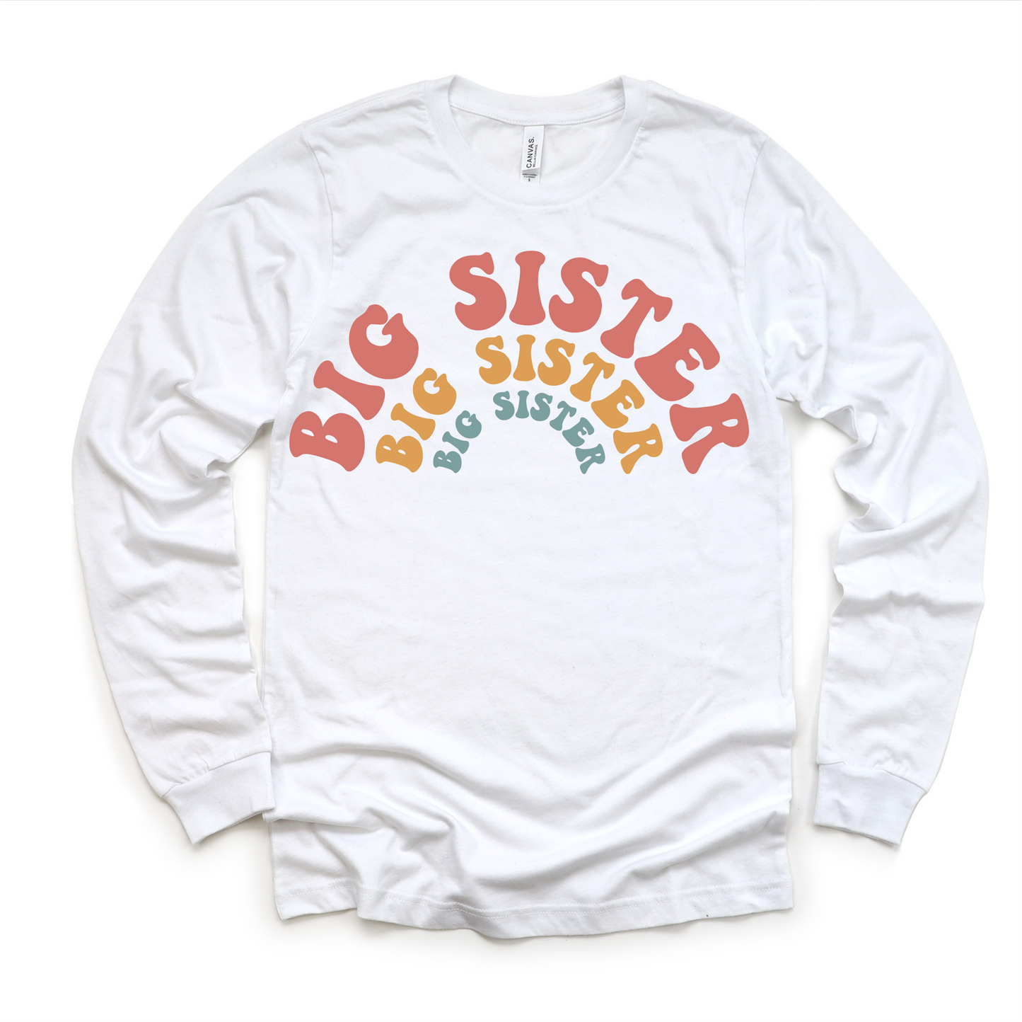 Retro Big Sister Siblings Family Shirt - Sister Tee