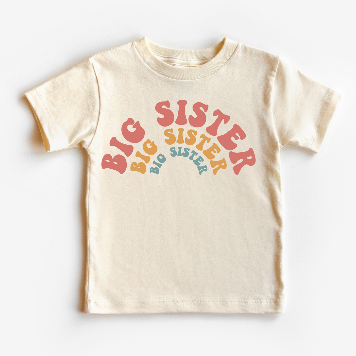 Retro Big Sister Siblings Family Shirt - Sister Tee