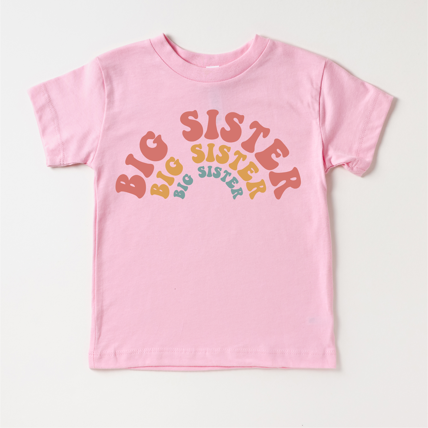 Retro Big Sister Siblings Family Shirt - Sister Tee