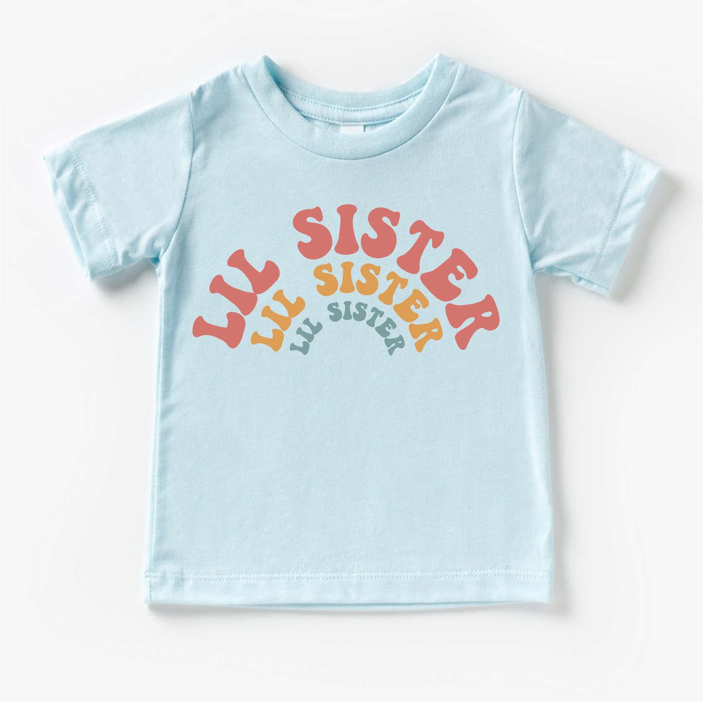 Retro Lil Sis Sister Siblings Family Shirt - Sister Tee