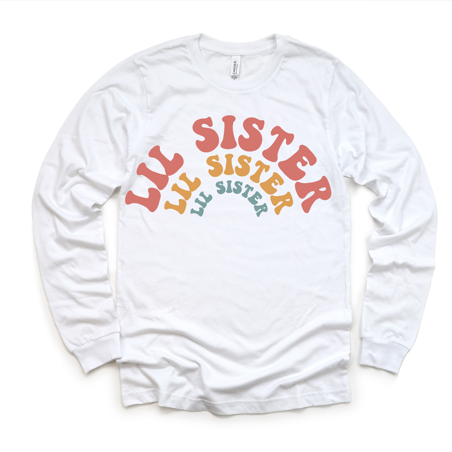 Retro Lil Sis Sister Siblings Family Shirt - Sister Tee