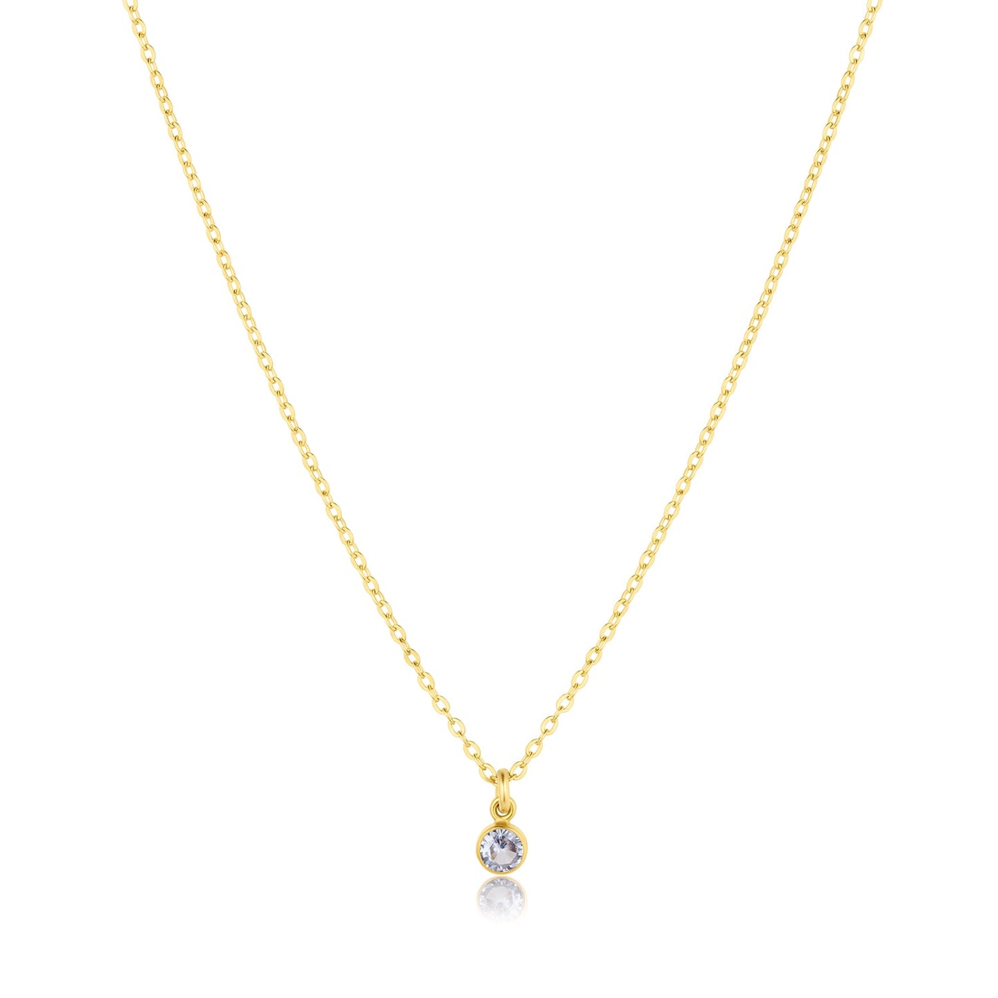Birthstone Charm 14k Gold Filled or Sterling Silver Necklace