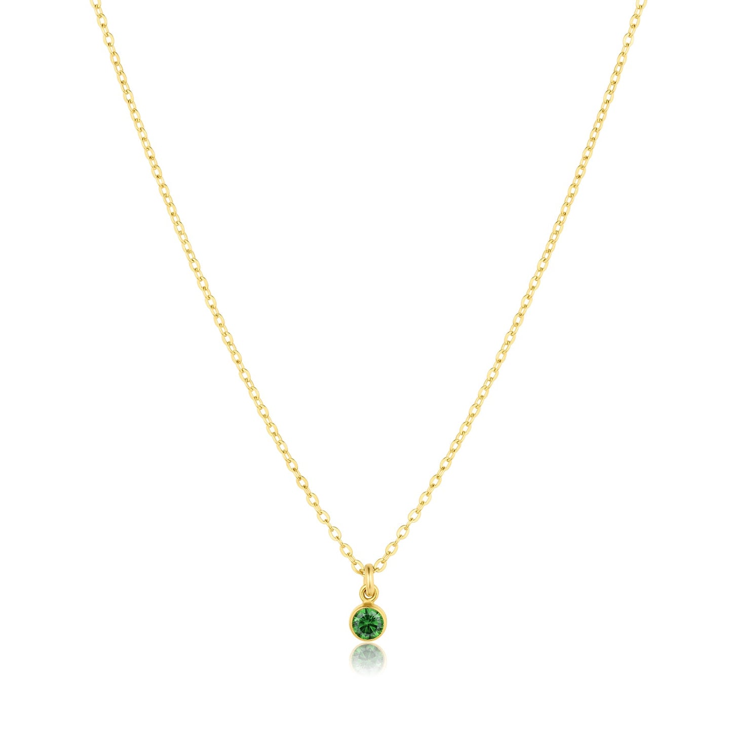 Birthstone Charm 14k Gold Filled or Sterling Silver Necklace