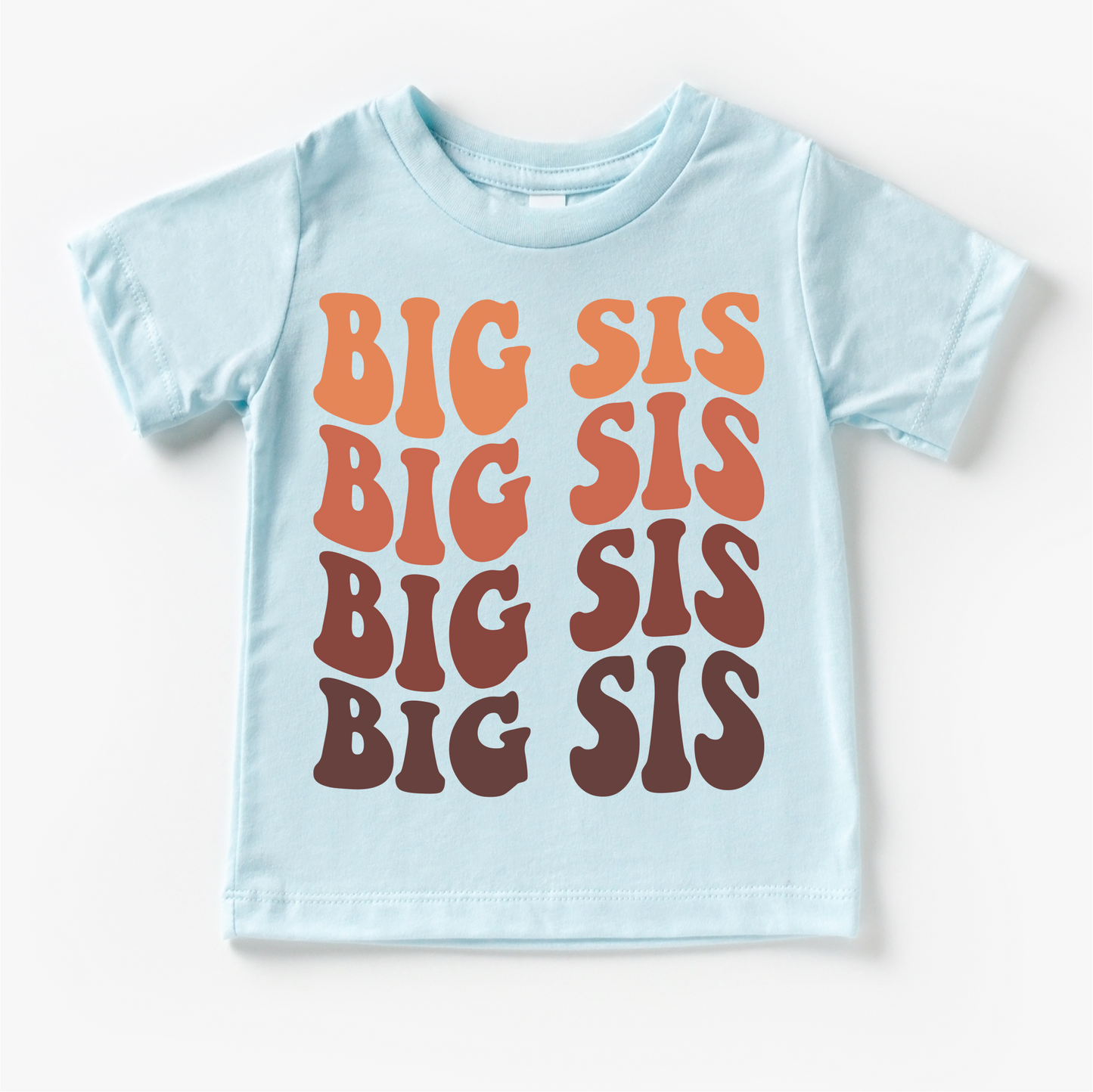 Retro Big Sis Siblings Family Shirt - Sister Tee