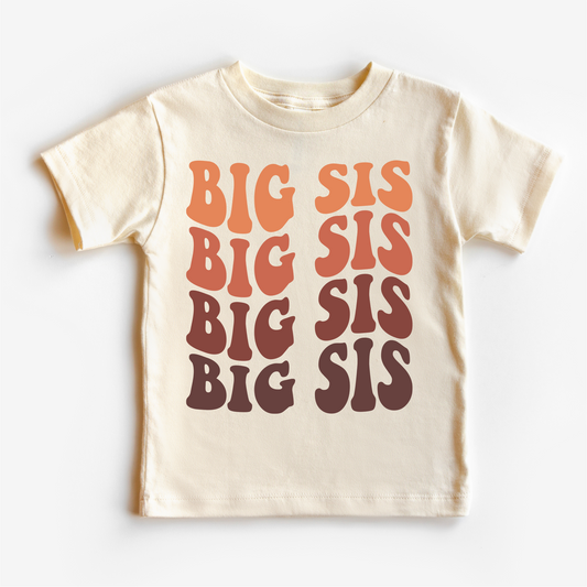 Retro Big Sis Siblings Family Shirt - Sister Tee