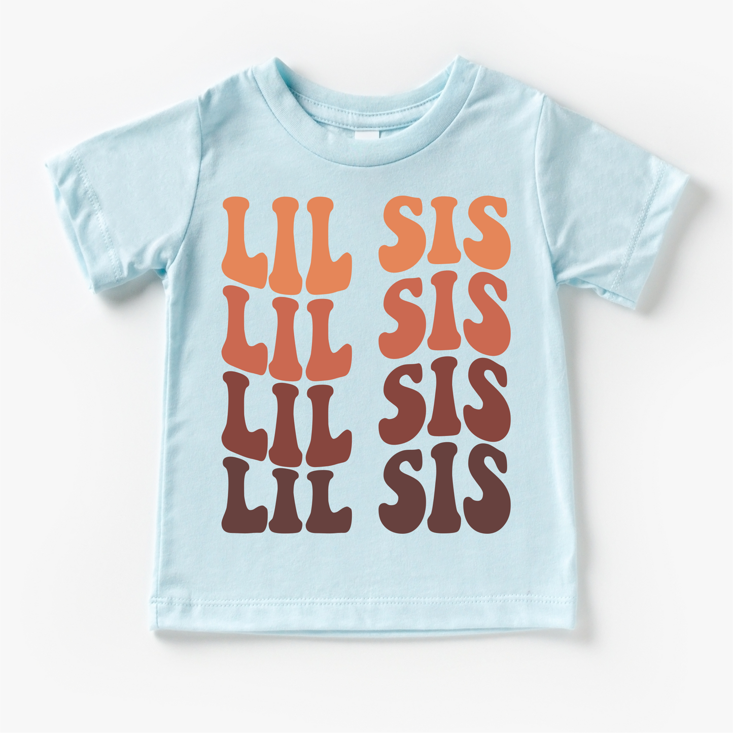 Retro Lil Sis Siblings Family Shirt - Little Sister Tee