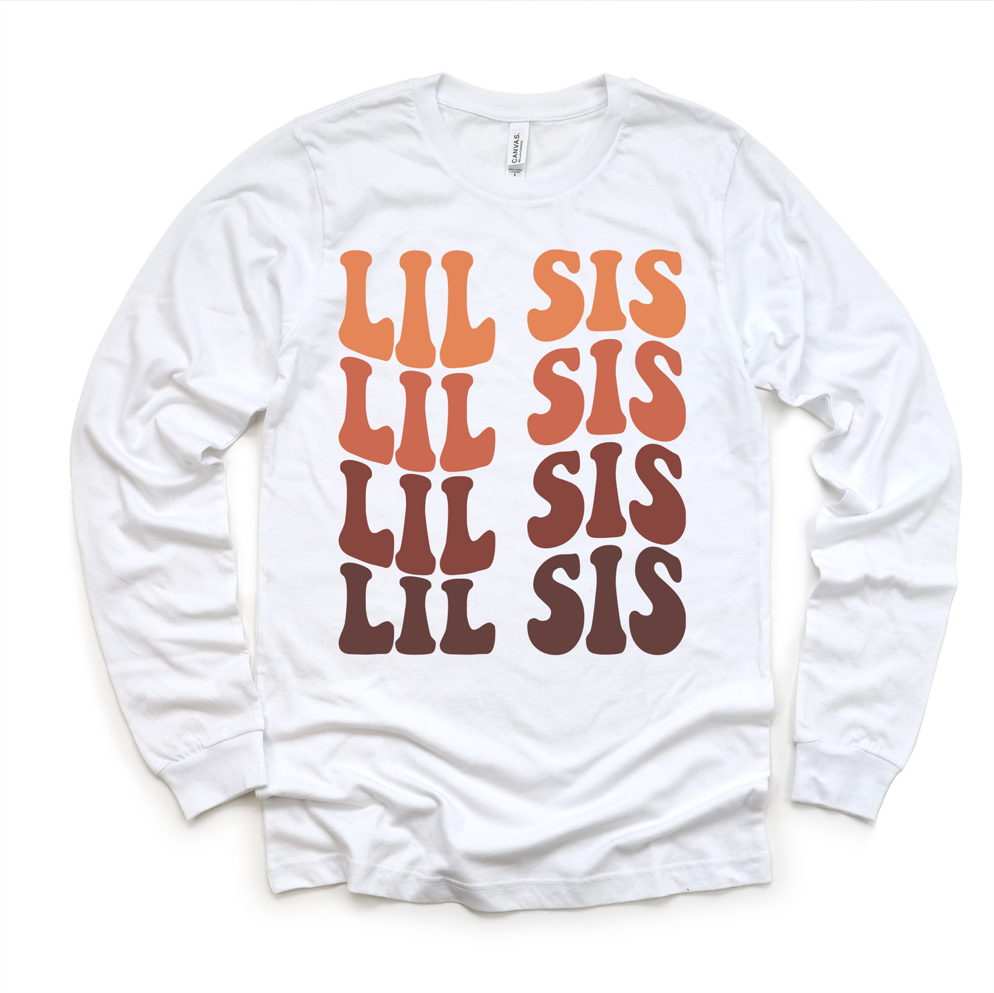 Retro Lil Sis Siblings Family Shirt - Little Sister Tee