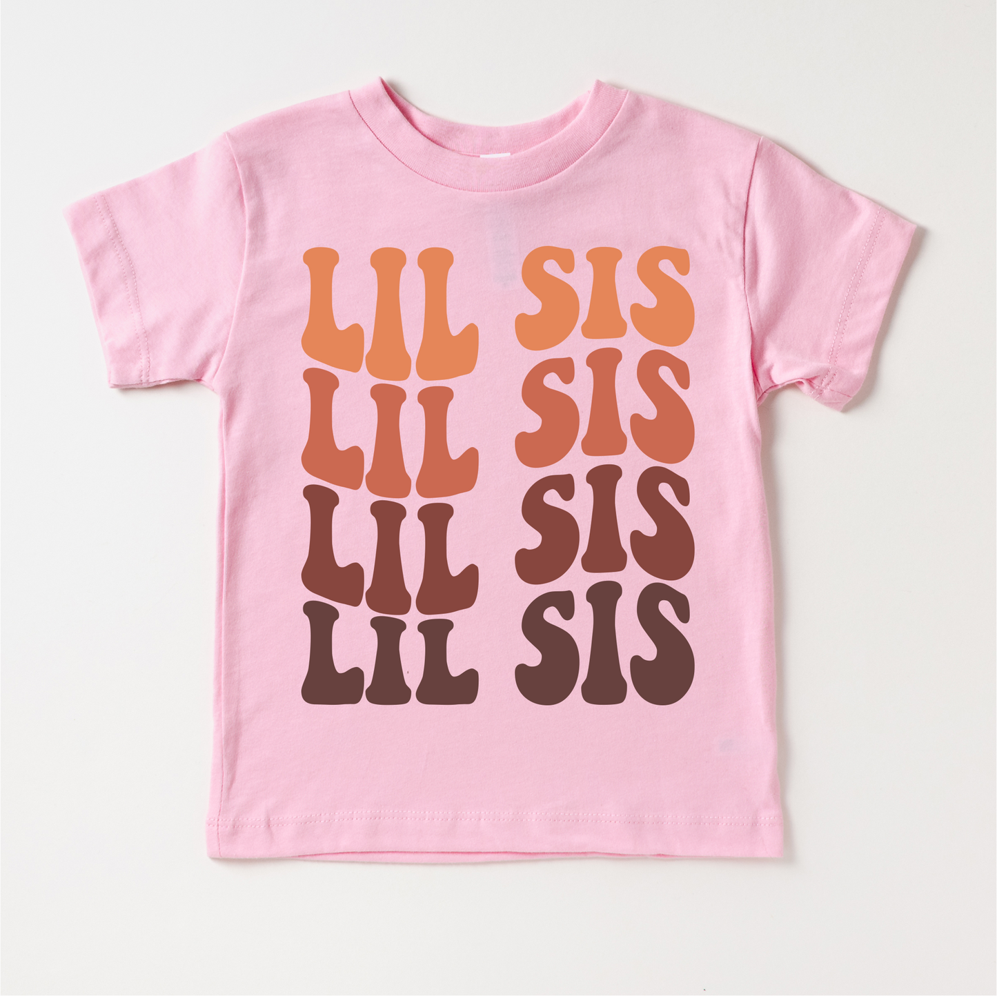 Retro Lil Sis Siblings Family Shirt - Little Sister Tee