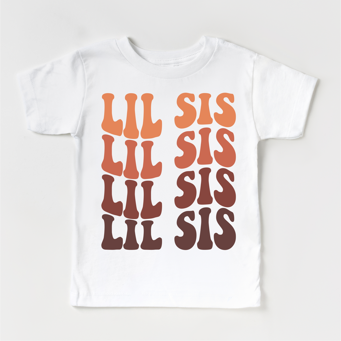 Retro Lil Sis Siblings Family Shirt - Little Sister Tee