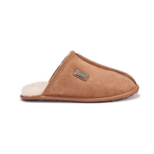 Chestnut Sheepskin Closed Mule Slipper Mens