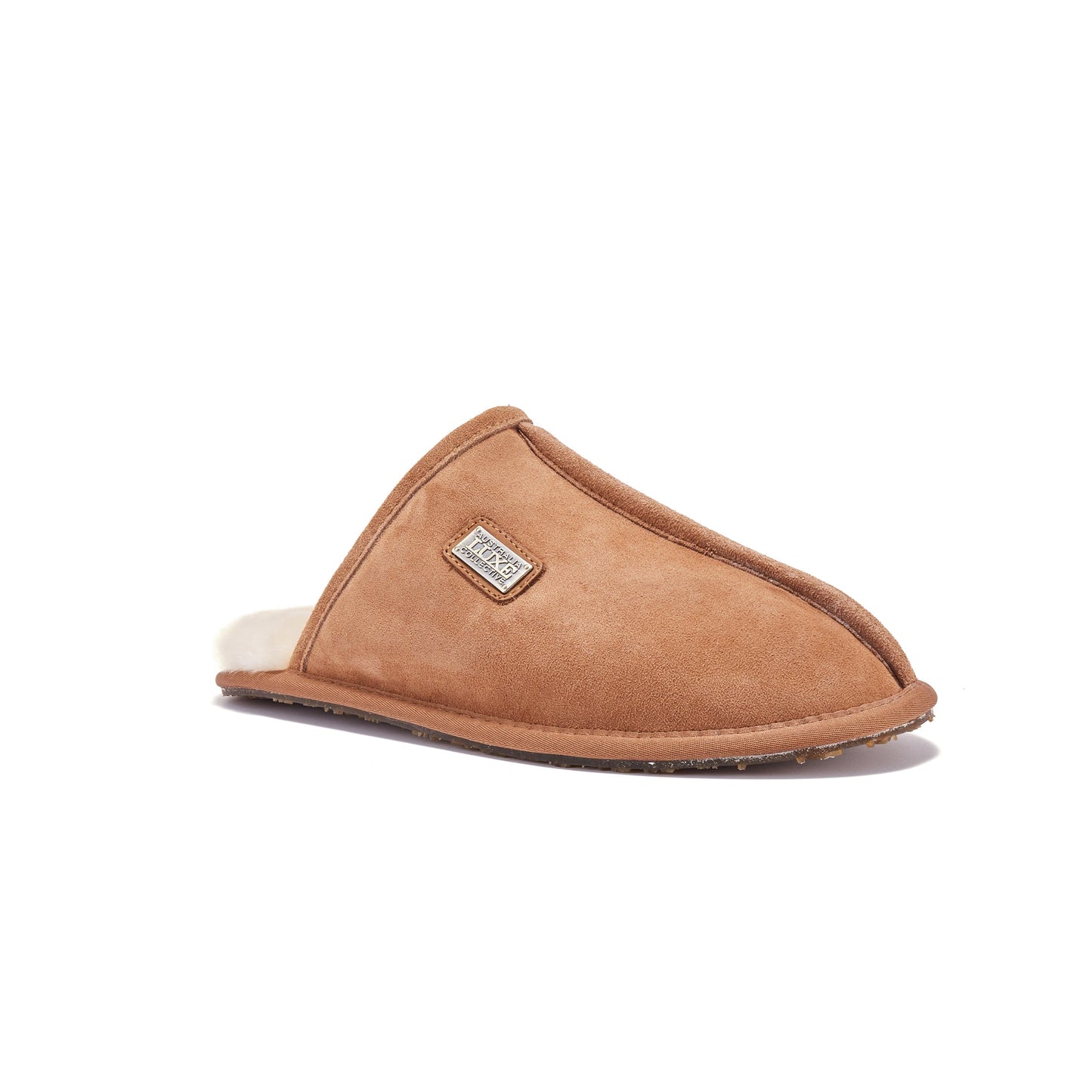 Chestnut Sheepskin Closed Mule Slipper Mens