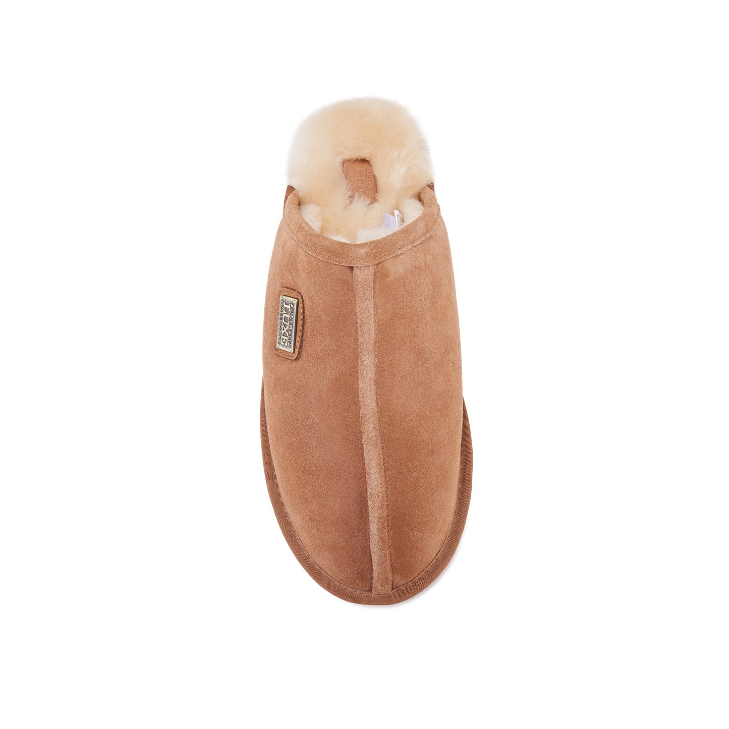 Chestnut Sheepskin Closed Mule Slipper Mens