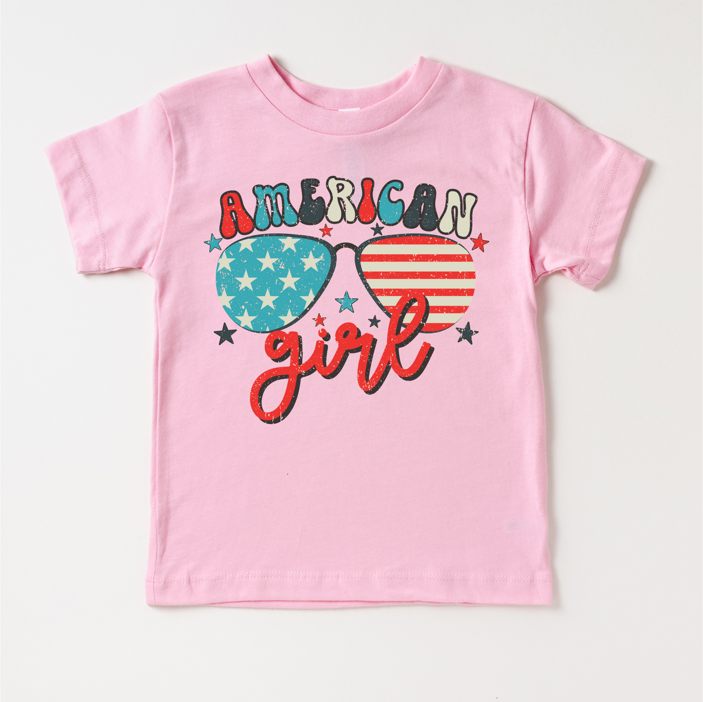 Retro American Girl 4th Of July Shirt - July 4th Kids & Adult Tee