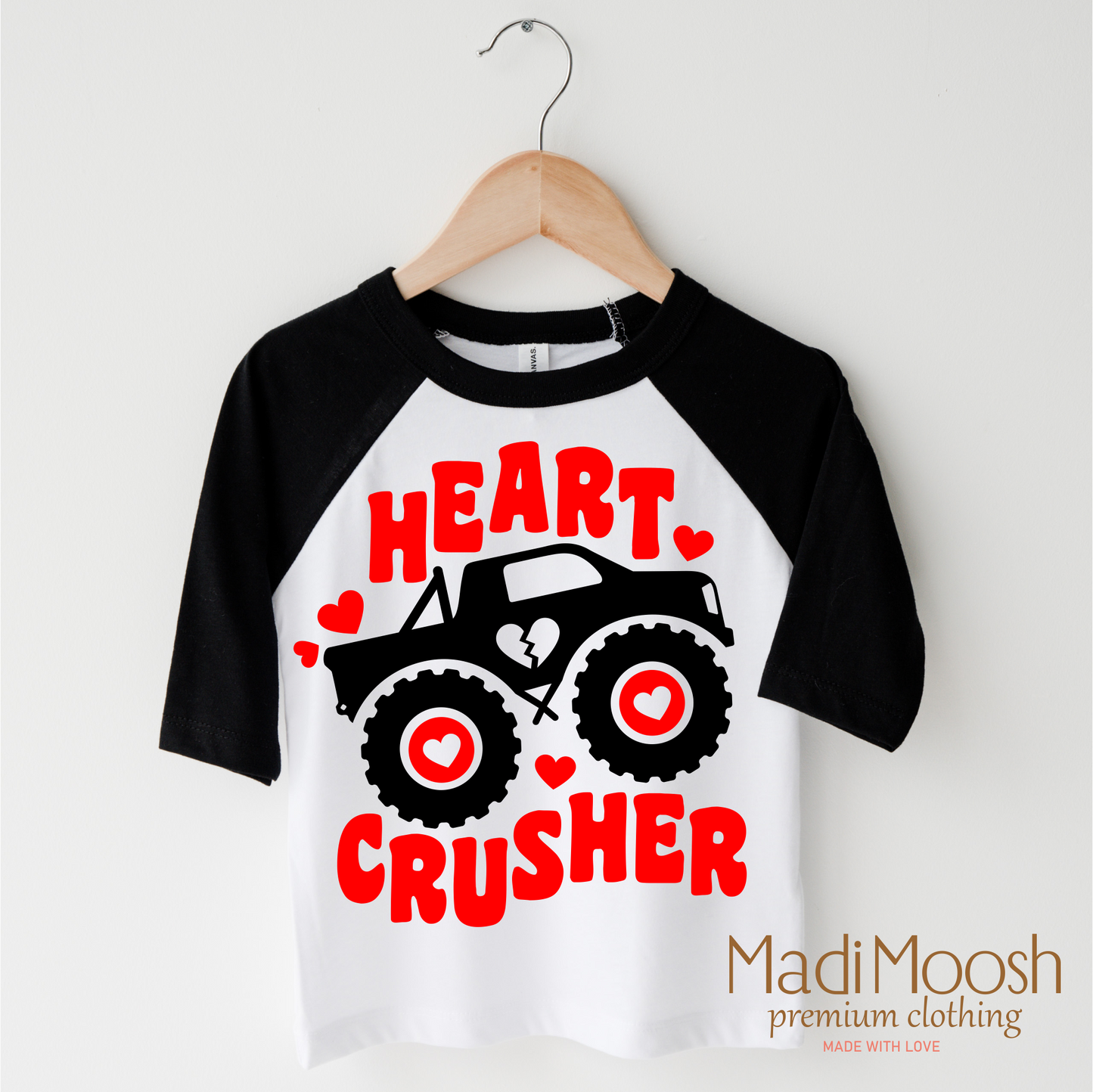 Heart Crusher Monster Truck Valentine Shirt - Valentine Tee
