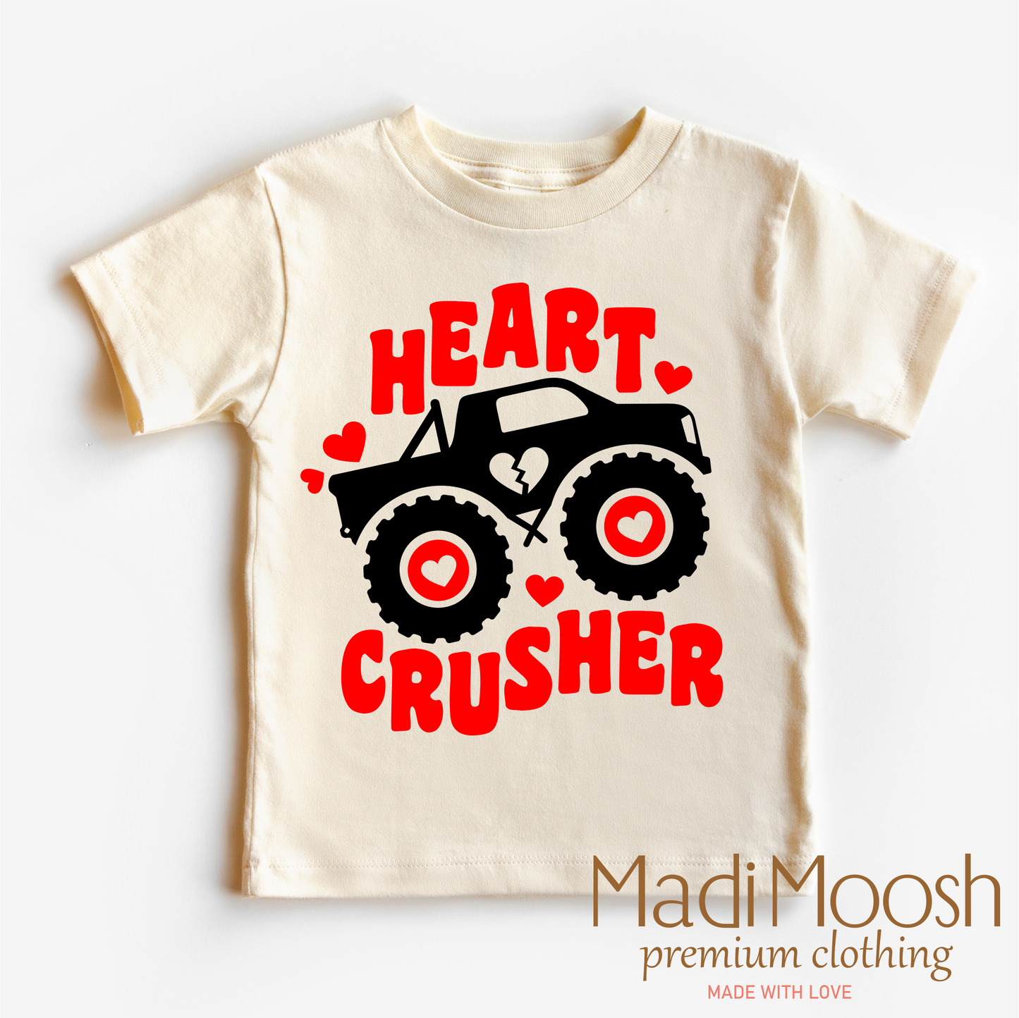 Heart Crusher Monster Truck Valentine Shirt - Valentine Tee