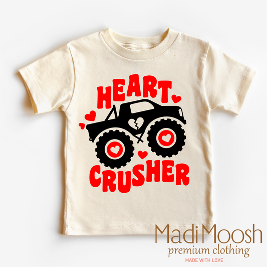 Heart Crusher Monster Truck Valentine Shirt - Valentine Tee
