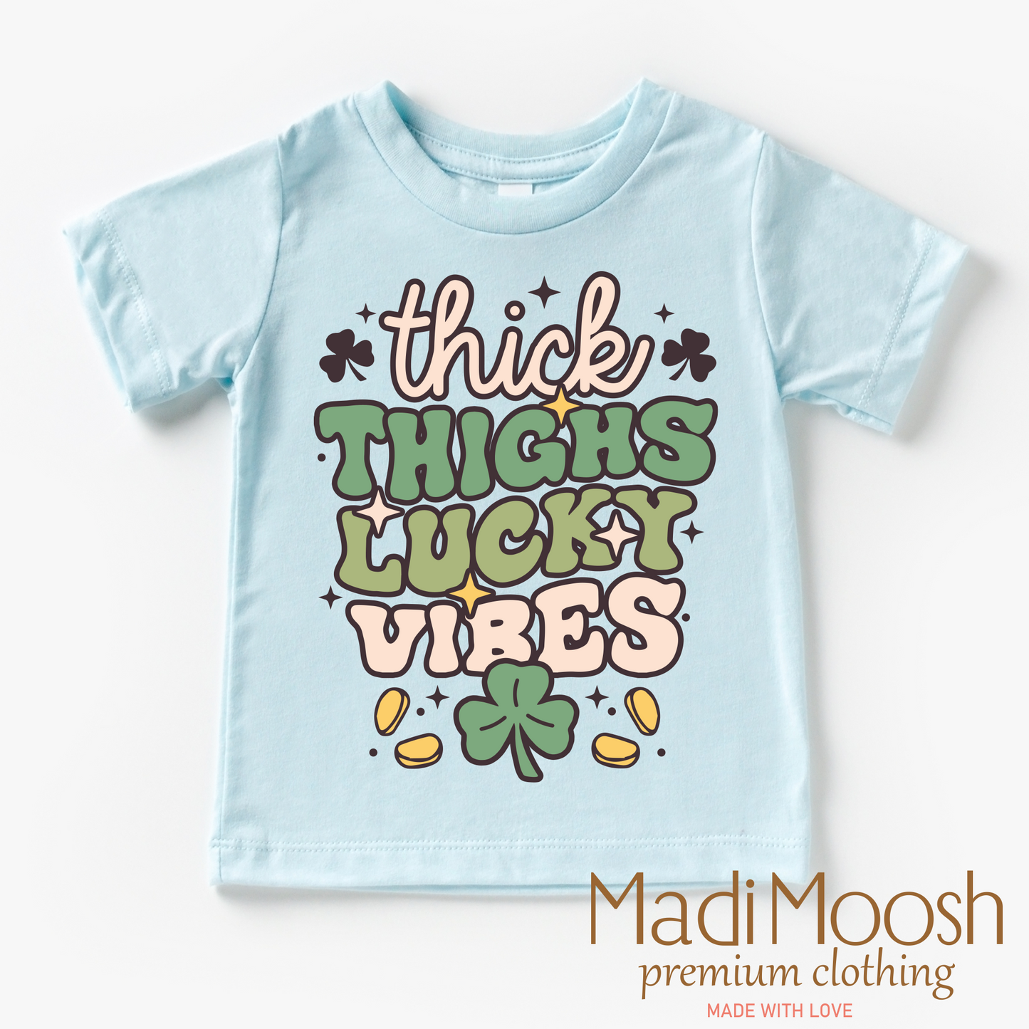 Thick Thighs Lucky Vibes St. Patrick's Day Shirt - St. Patrick's Day Tee