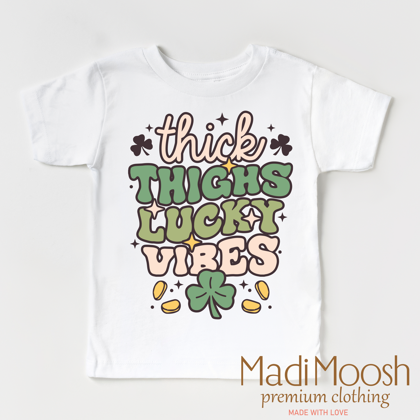 Thick Thighs Lucky Vibes St. Patrick's Day Shirt - St. Patrick's Day Tee