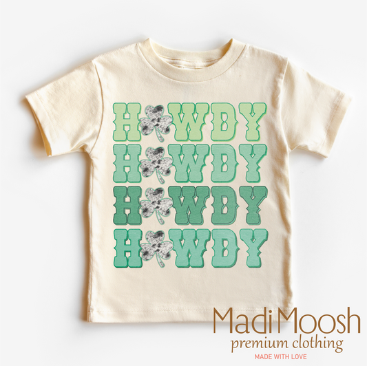Howdy Western St. Patrick's Day  Shirt - Kids St Patrick's Day Tee